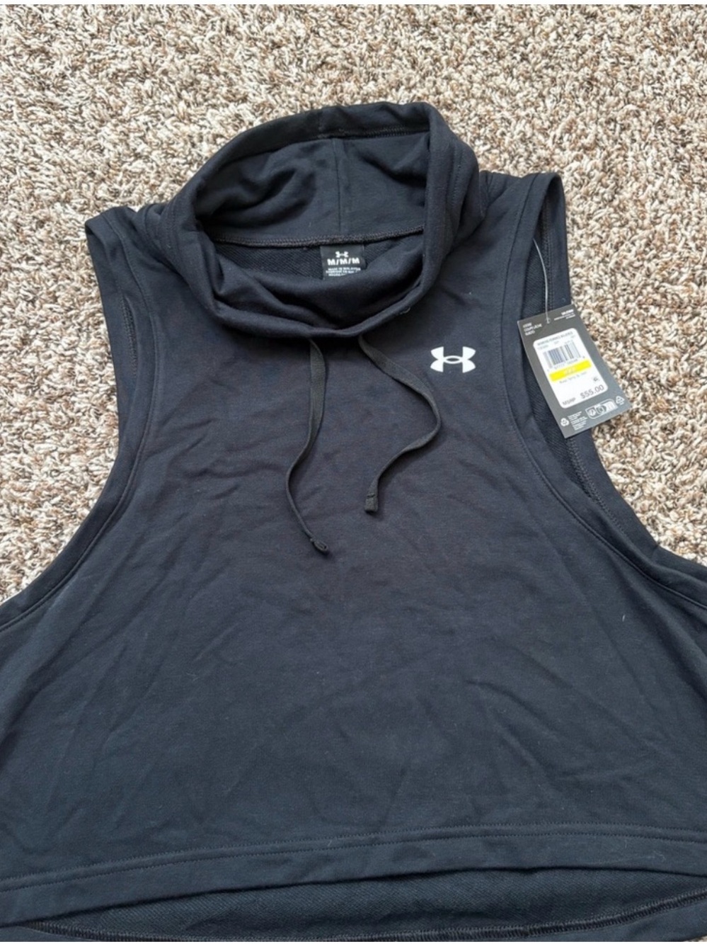 Under Armour Women’s Black Sleeveless Crop Hoodie Tank